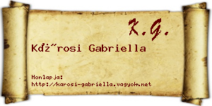 Károsi Gabriella névjegykártya